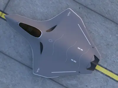 Silent Bat sixth generation stealth fighter jet 3D model