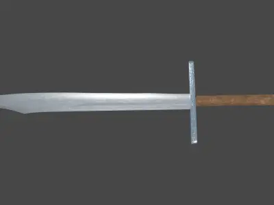 Falchion sword with Grossmesser handle Low-poly 3D model