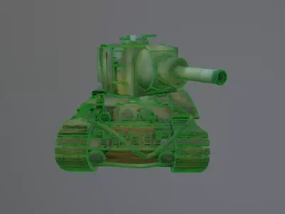 destroyed tank 3D model