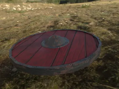 Decorative Round Shield Low-poly 3D model