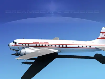 Douglas DC-7C Destin Charters 3D model