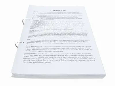 Office document binder mockup 02 3D model