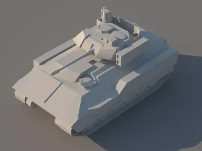 Bradley 3D model armoured tank Low-poly 3D model