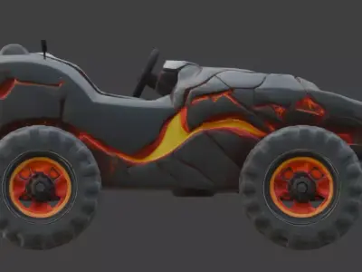  Volcanic Magma Brass Era Runabout 3D Model Low-poly 3D model