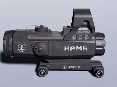 Leupold Mark 4 HAMR Scope and DeltaPoint Red Dot Sight 3D Model  Low-poly 3D model