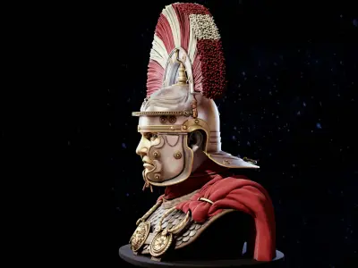 Ancient Roman Gaulish legionary centurion  bust statue 3D model