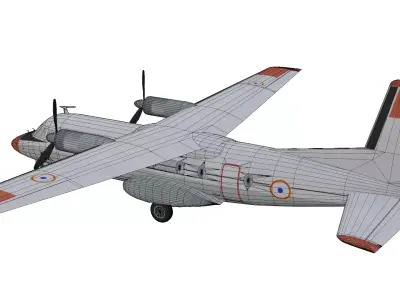 Nord Aviation N262 Fregate Low-poly 3D model