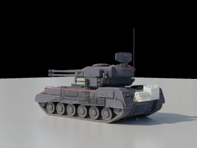 Falconer AA Tank Low-poly 3D model