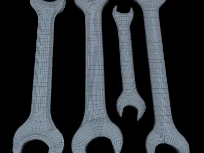 Wrench Low Poly wrenches - wrenches Low-poly 3D model