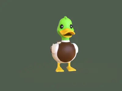 Cartoon Duck Cute 01 Low-poly 3D model