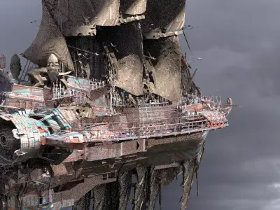 Airship Sci-Fi design  3D model