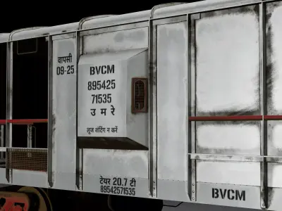 Indian Railways BVCM Brake Van Low-poly 3D model