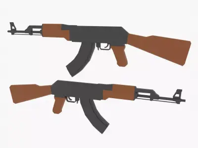 AK47 Assault Rifle Game Ready model Low-poly 3D model