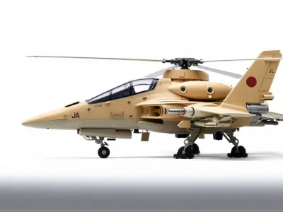 ThunderBolt II Desert-Camouflage Armored Helicopter model pack Low-poly 3D model