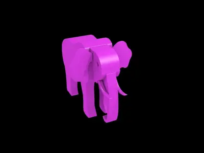 elephant lowpoly Low-poly 3D model