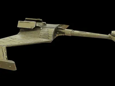 Klingon Spaceship 01 Low-poly 3D model