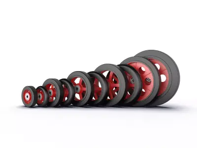 Iron Core Caster Wheel Pack 3D model
