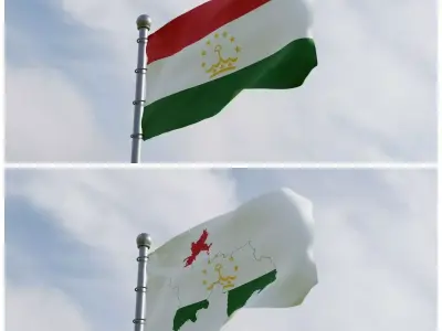Animated Tajikistan Flags 3D model