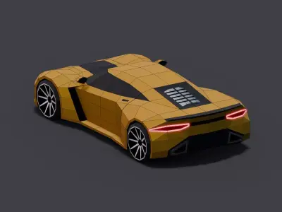 V12 Hypercar  Low-poly 3D model