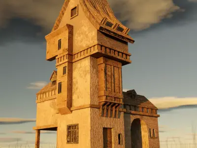 Medieval Structure Free low-poly 3D model