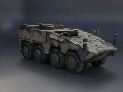 GTK Boxer German military truck 6x6 Low-poly 3D model