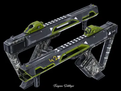 Laser Beam Rifle Low-poly 3D model