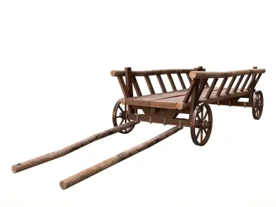 Horse Cart Low-poly 3D model Low-poly 3D model