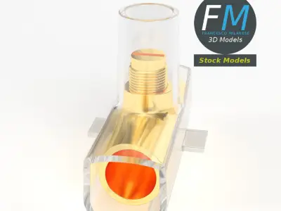 Unipolar screw terminal 3D model