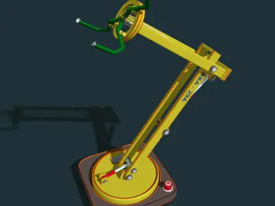 Robotic toy arm rigged low poly Low-poly 3D model