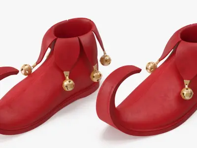  Elf Shoes Red with Bells 