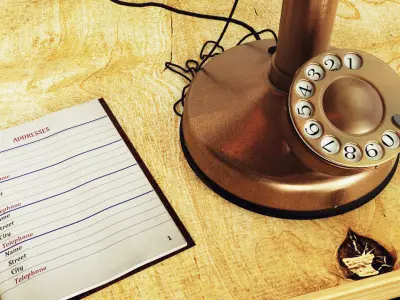  RETRO TELEPHONE with Phonebook 3D model