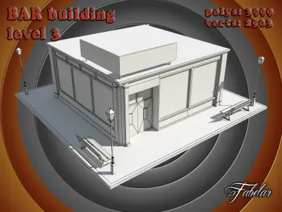 BAR level Low-poly 3D model