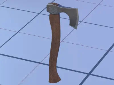 Battele ax PBR lov-poly 3D Model Low-poly 3D model