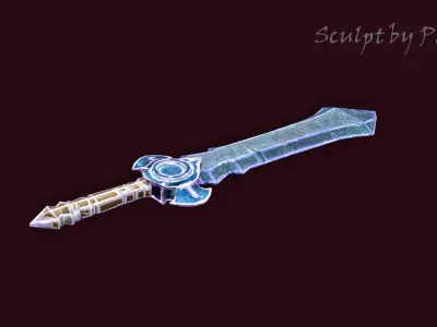 Stylized Sword low poly Low-poly 3D model