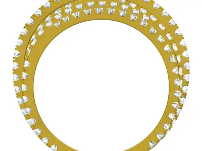 Antique CrissCross Lines Diamond Ring 3D print model