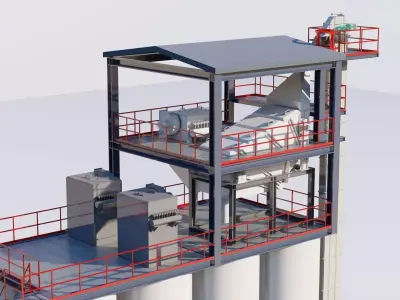 Dry mortar mix plant 3D Model 3D model