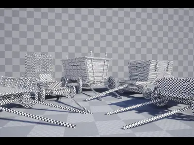 The Carts Pack 5 in 1 Low-poly 3D model