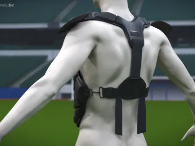  Catcher Chest Protector on Mannequin Black 