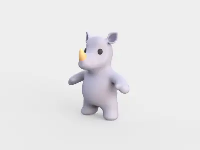 Little animal baby - Rhino cute - Character011 Low-poly 3D model