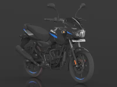 Bajaj Pulsar 150 SD UG Bike Sparkle Black Blue Low-poly 3D model