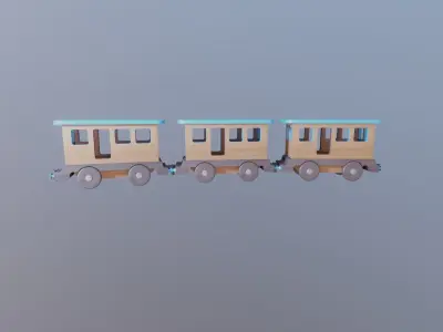 WOODEN LITTLE TRAIN CARRIAGE TOYS - RogueFilmProductions Low-poly 3D model