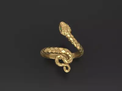 Beautiful snake ring 3d model 3D print model