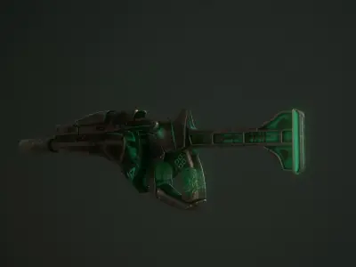 Steel Dragon Alien Weapon Low-poly 3D model