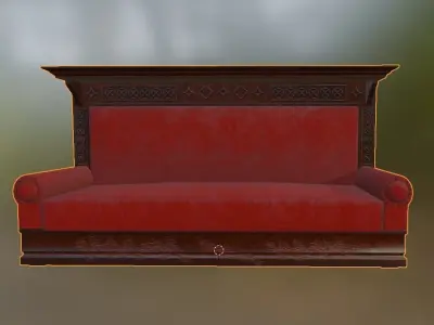 Low poly model Classic Antique sofa Low-poly 3D model