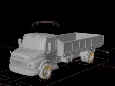 Mercedes-Benz LAK 710 Flatbed Truck 3D model