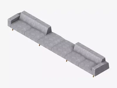 Seat - Sofa - Simplicity - Linear Low-poly 3D model