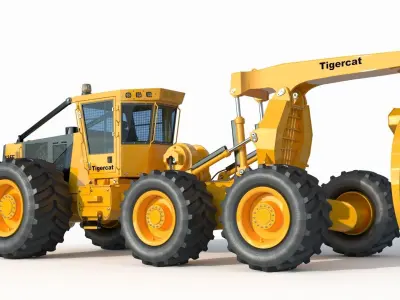 Tigercat Skidder Forestry Loader 635E 3D model