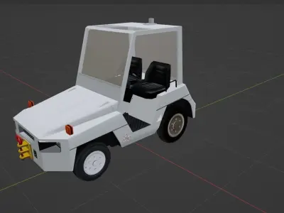 Toyota TD25 Small Tractor airport Tug Low Poly Low-poly 3D model