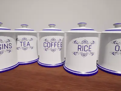 Antique ceramic containers Low-poly 3D model