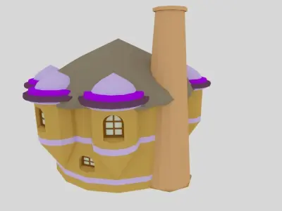 LOW POLY MEDIEVEL HOUSE 3  MANSION MODEL CARTOON STYLE Low-poly 3D model